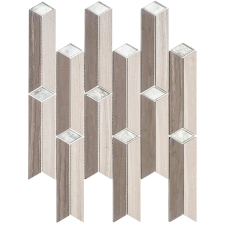 Andova Tiles Ornate 1 in. x 9 in. Glass 3D Look Mosaic Wall Tile Andova Tiles